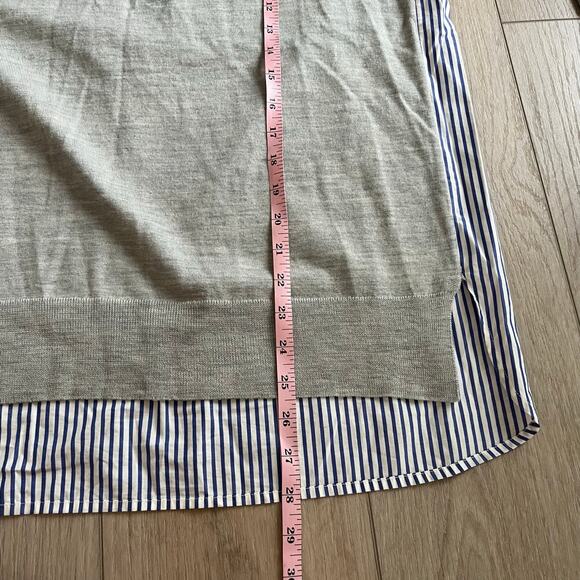 J.Crew Women’s Gray Merino Wool Sweater Blouse Sz L - Picture 6 of 6